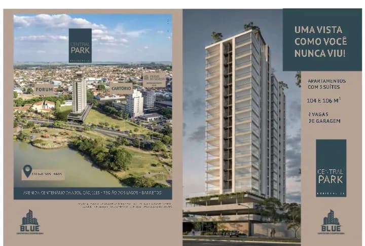 Apartamento de 106m² com 3 dormitórios e 2 vagas na garagem em Barretos, SP