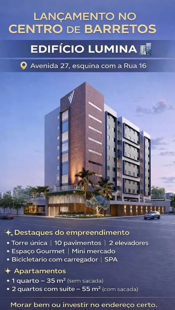 Apartamento de 54.99m² com 2 dormitórios e 1 vaga na garagem em Barretos, SP — foto 2